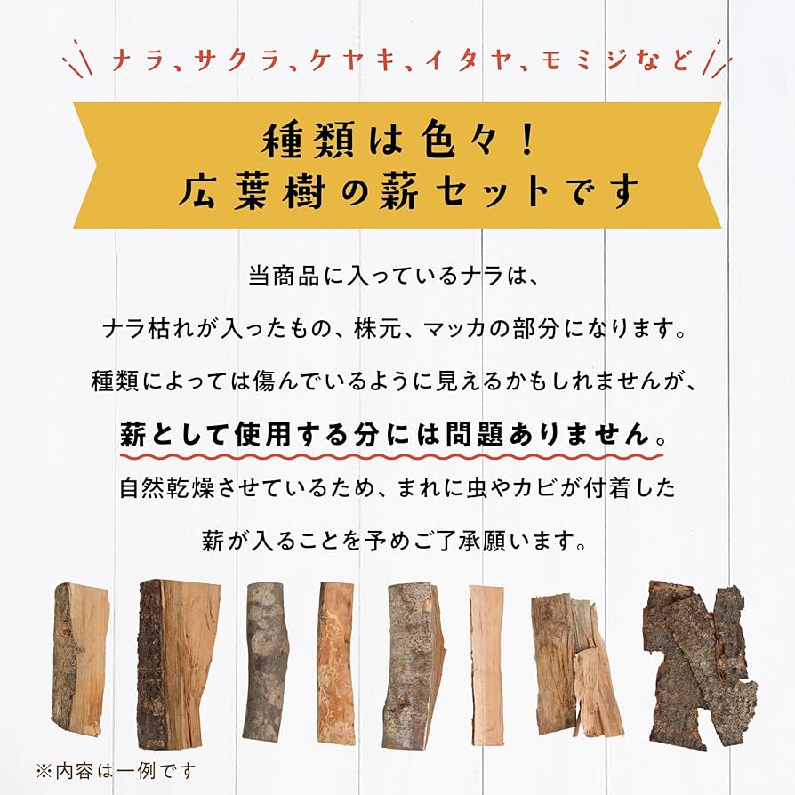 Amazon.co.jp: みんなの薪 大サイズ 広葉樹ミックスセット 20cm～25cm