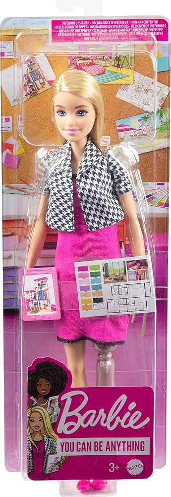 Amazon.co.jp: Barbie Interior Designer Doll, Blonde, Pink Dress