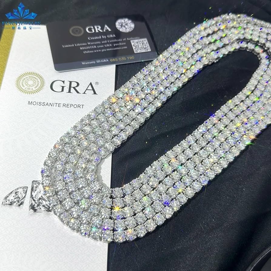 Amazon.co.jp: 迅速な配達 モアッサナイト テニスチェーン 2mm 3mm 4mm