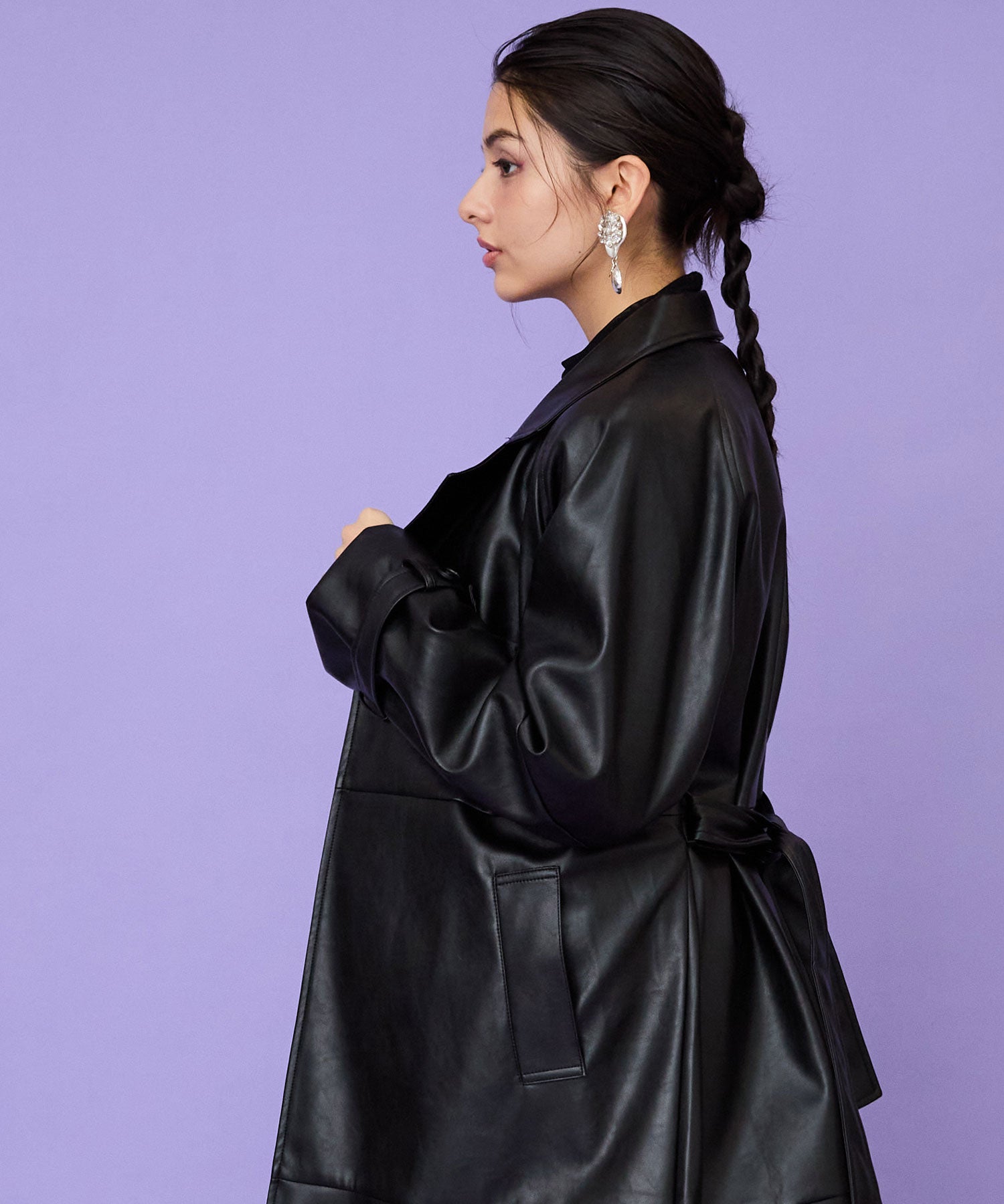 レディース トレンチコート レザー ロング丈｜JETSET SOLO PLUS