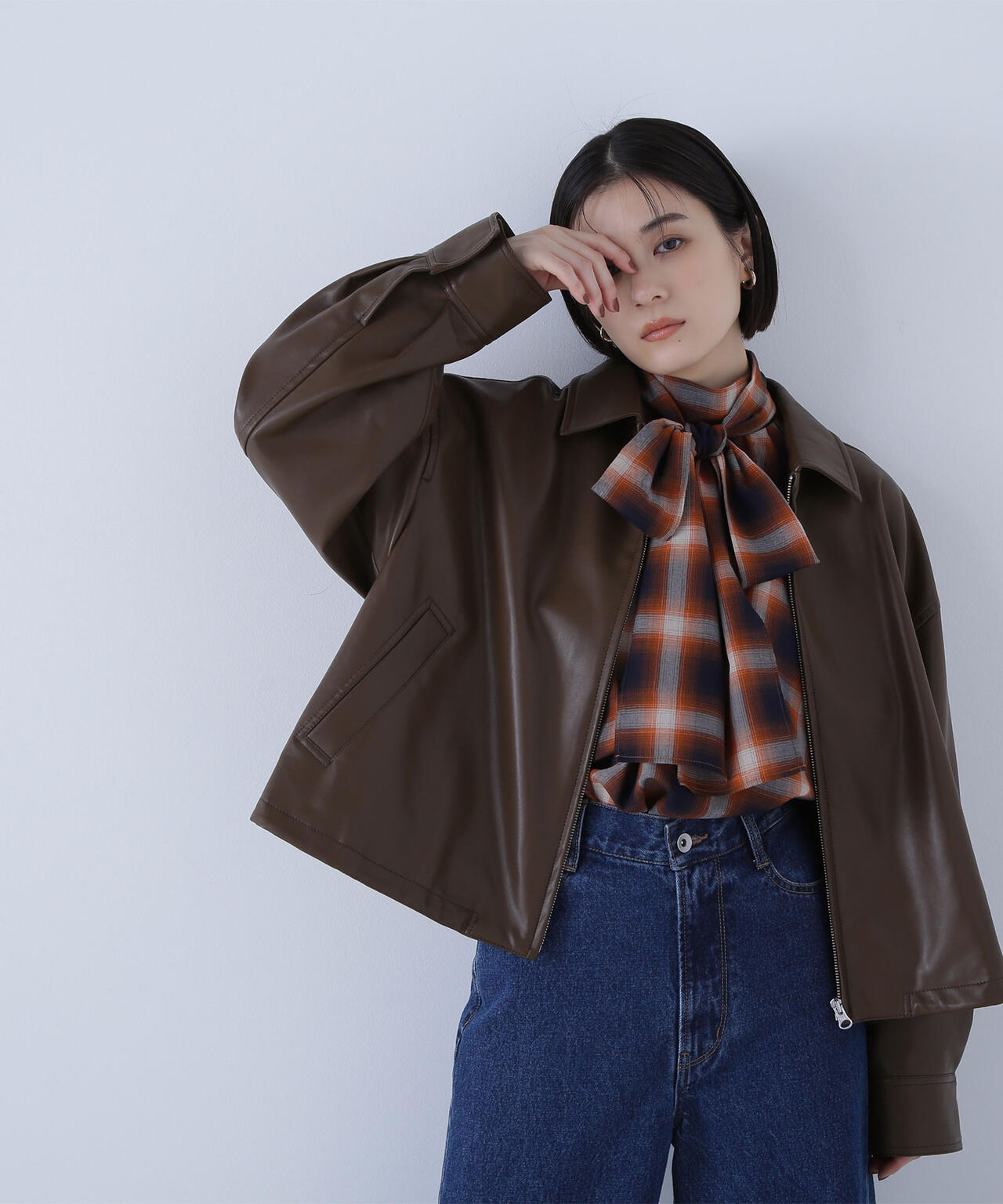 フェイクレザードロストブルゾン | NATURAL BEAUTY BASIC（ナチュラル