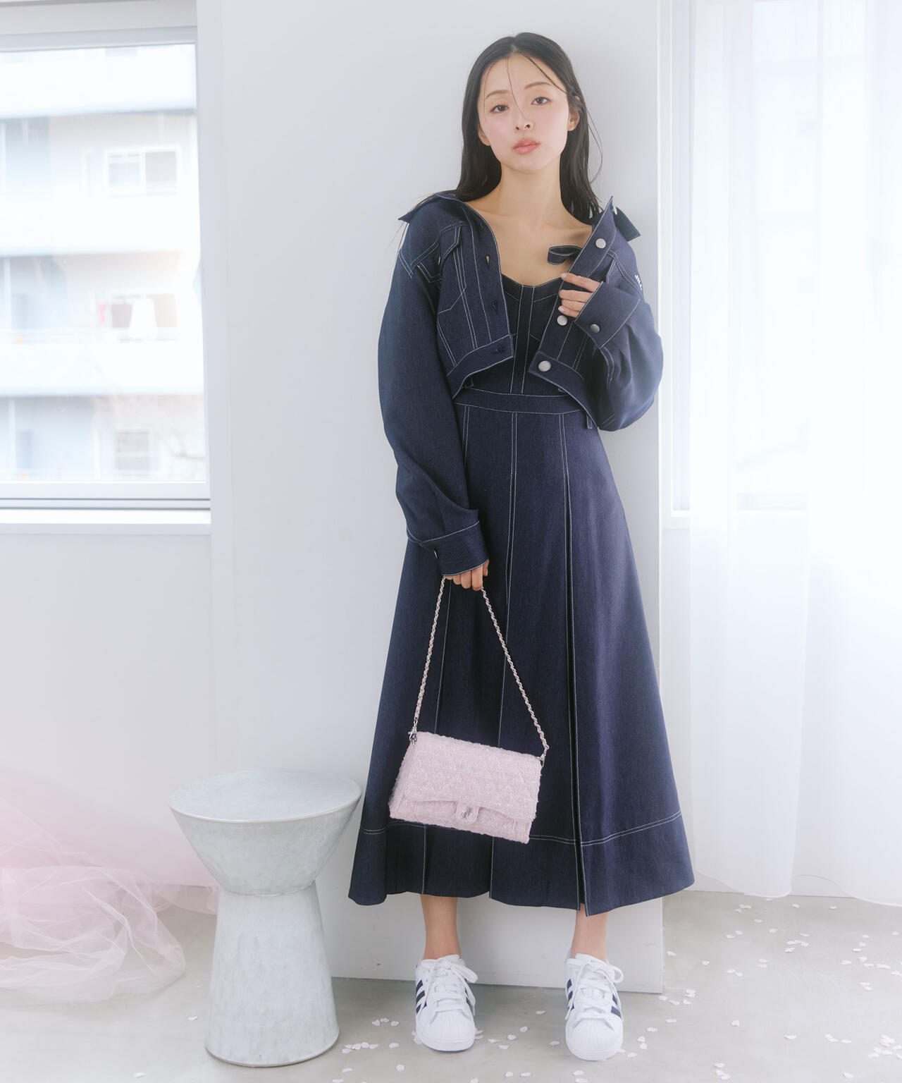 デニムライク配色ステッチビスチェジャンスカ | JILL by JILL STUART