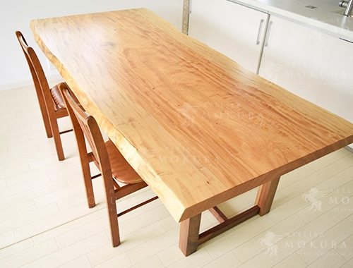 福岡市東区限定】マナベ家具 木製天板 ダイニングテーブル 福岡市東区