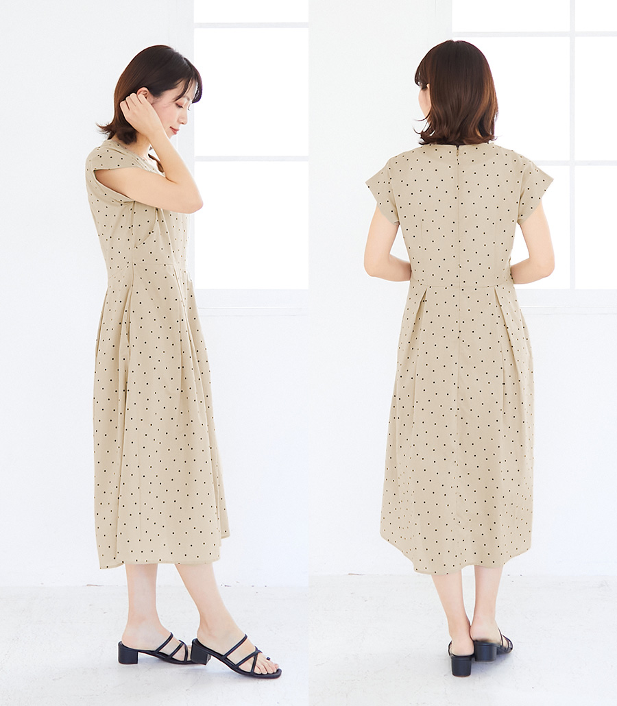 オーガニックドットワンピース 授乳服 マタニティ服 日本製 | 授乳服