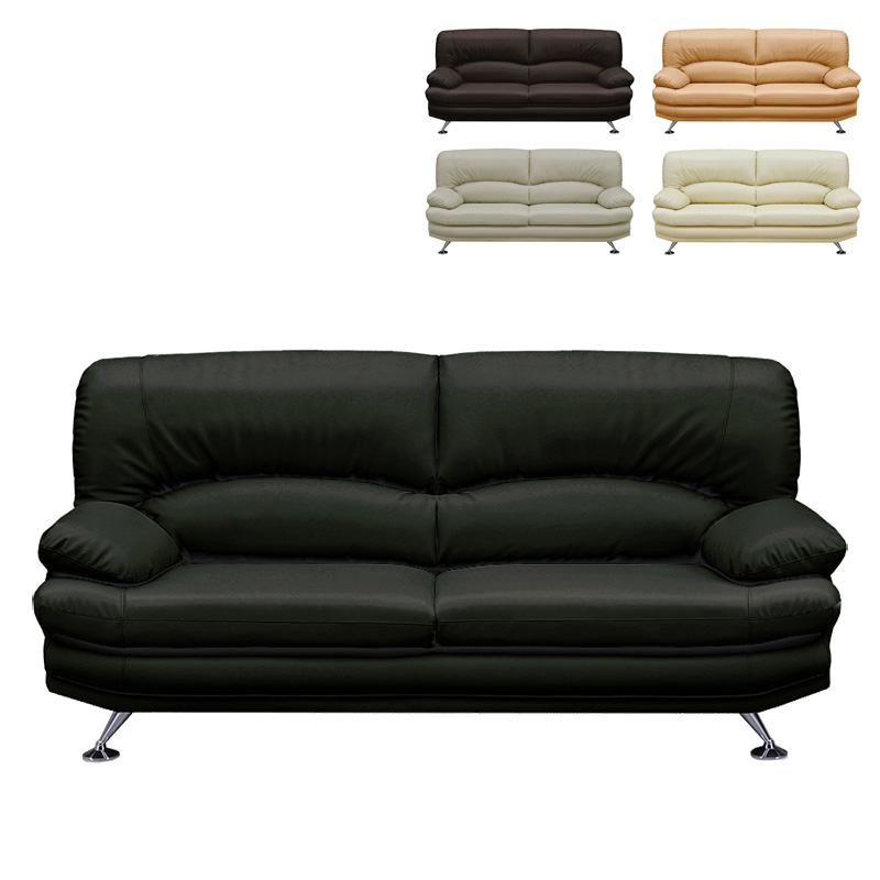 カリモク 黒の合成皮革3人掛けソファ 引取りのみ！ さいたま市大宮区