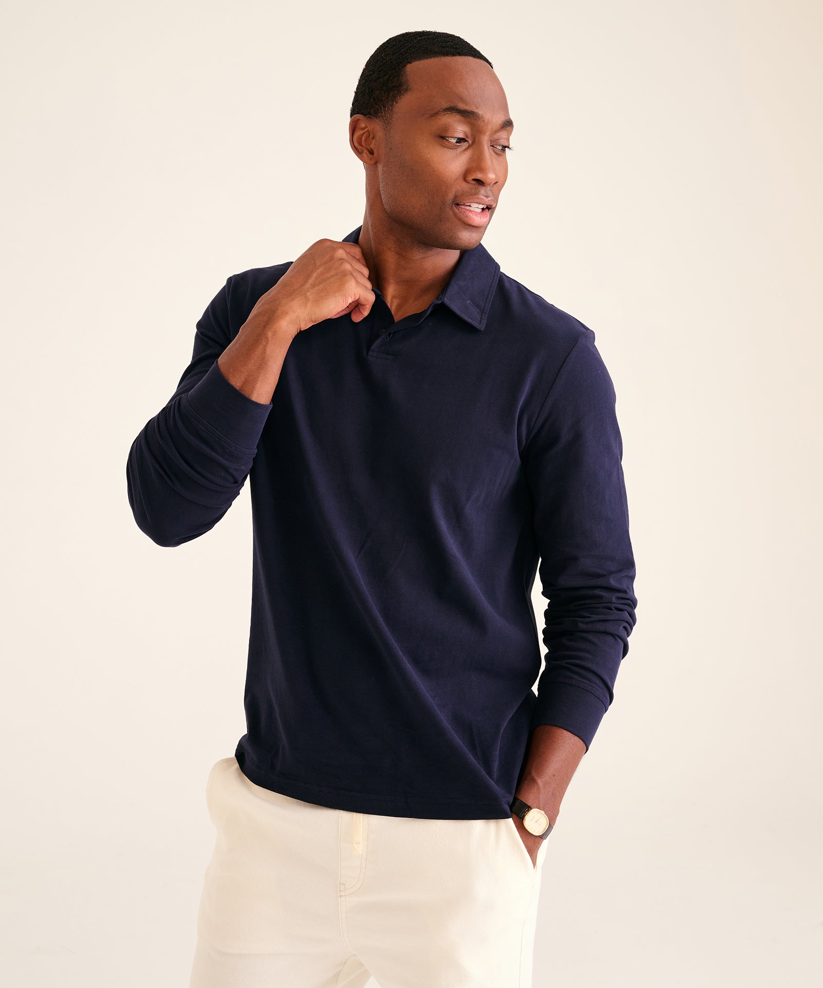 The Long Sleeve Polo Tee – NAADAM