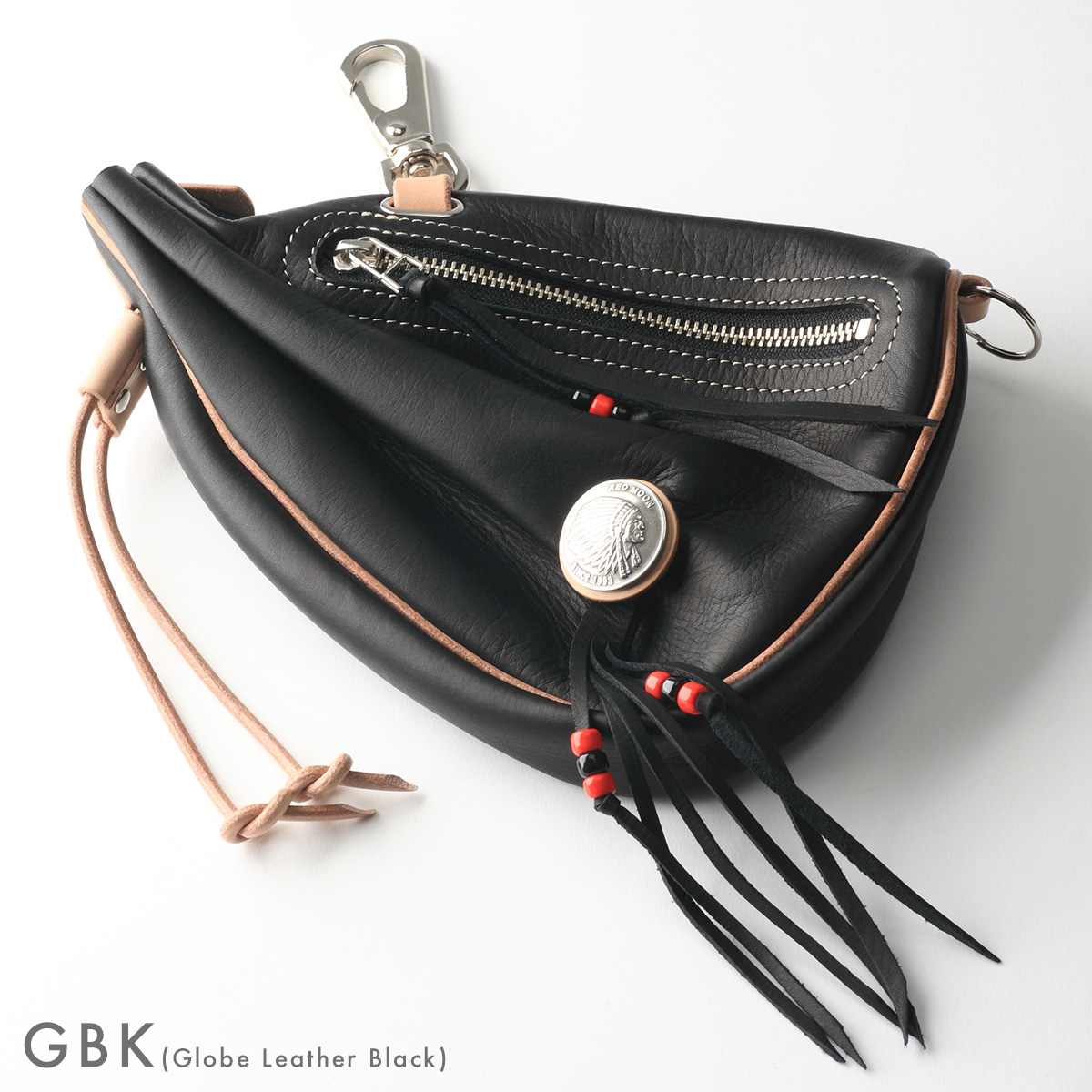 RED MOON レザーヒップバッグ ブラック REDMOON（レッドムーン