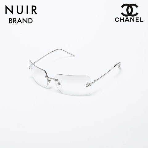 シャネル CHANEL ココマーク フレームレス リムレス クリア メガネ