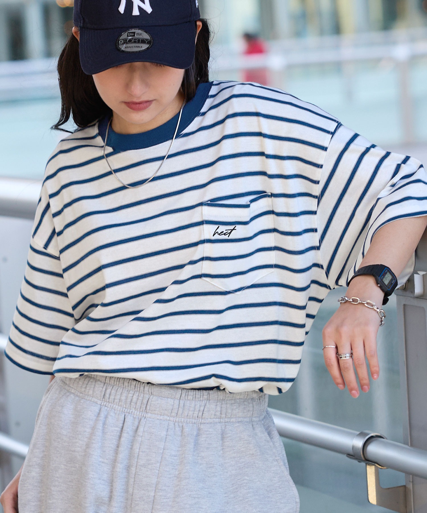 HECT】Big Border S/S Tee / ビッグシルエットボーダー半袖Tシャツ