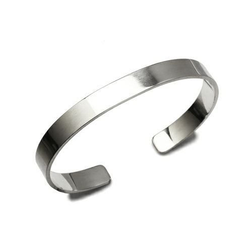 JBR080)平打ちFORGING（鍛造）バングルM-シルバー925/ブレスレット