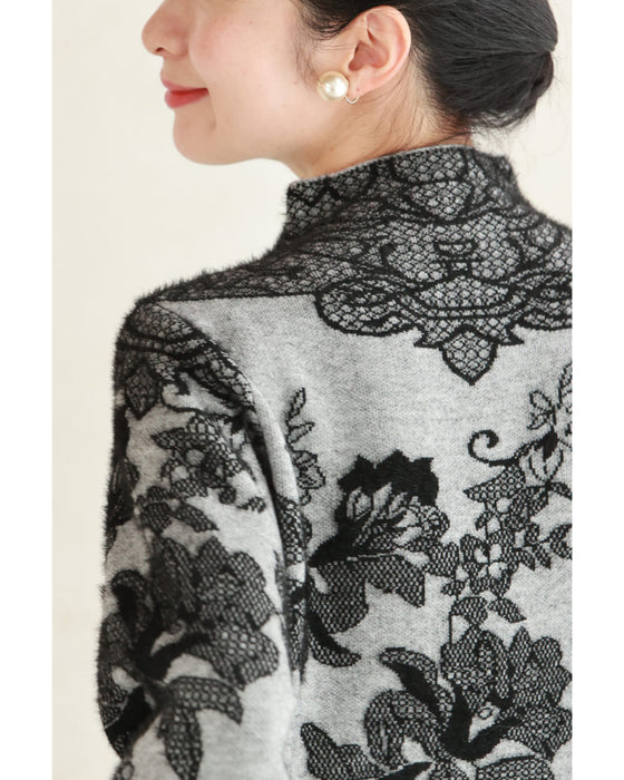 優美なレース柄ニットプルオーバートップス – ONE PEACE ONLINE