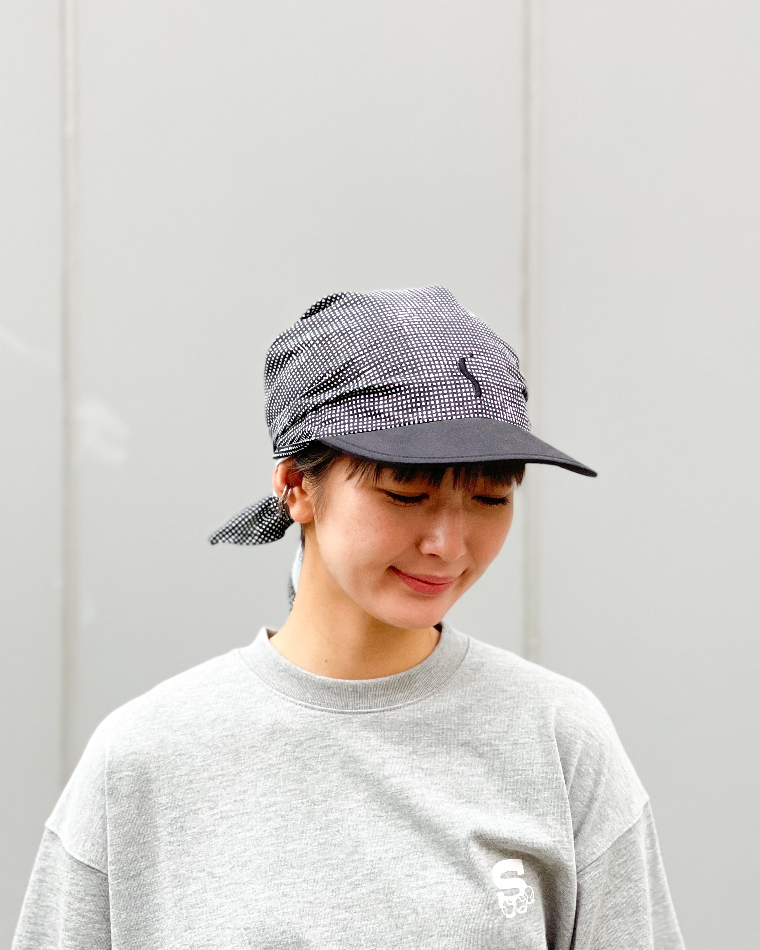 SETINN】GAME BANDANA CAP - GRAY GINGHAM