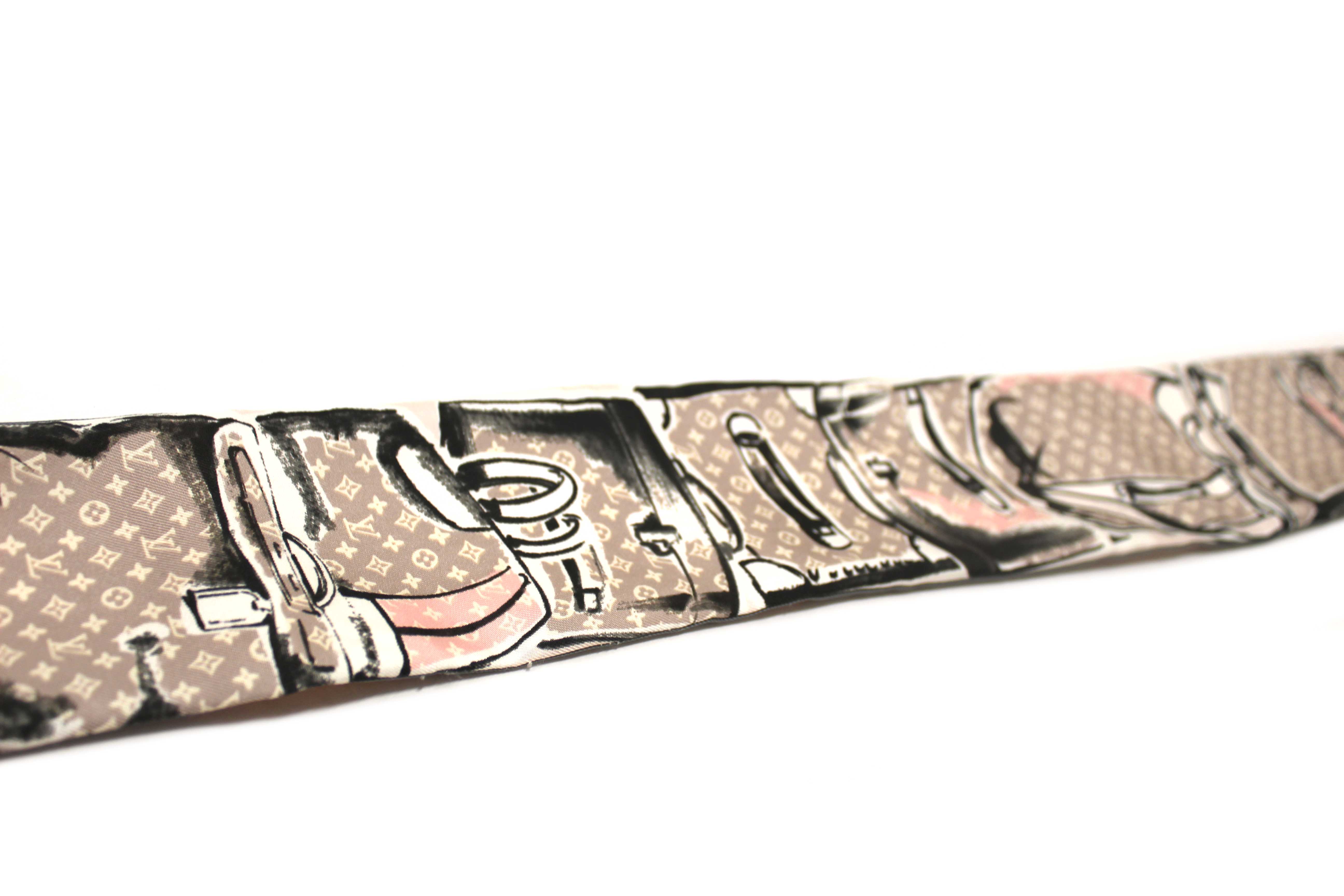 Authentic Louis Vuitton Pink Silk Monogram Trunks Rose Poudre