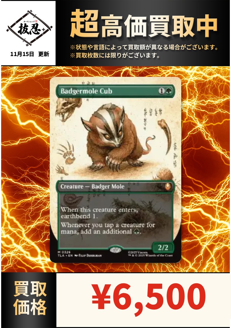 Mtg アナグマモグラの仔/Badgermole Cub 英語版 アナグマモグラの仔