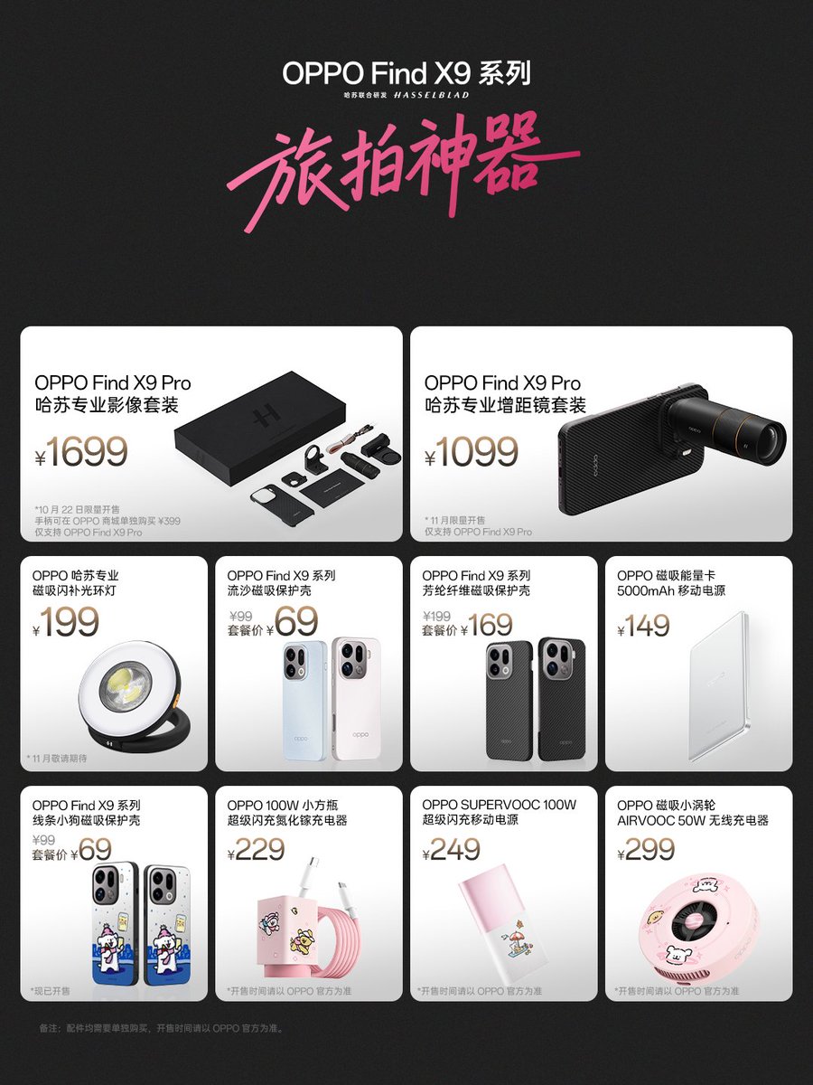 OPPO Find X9 Pro Hasselblad フォトグラフィーキット 1,699元（約3.6