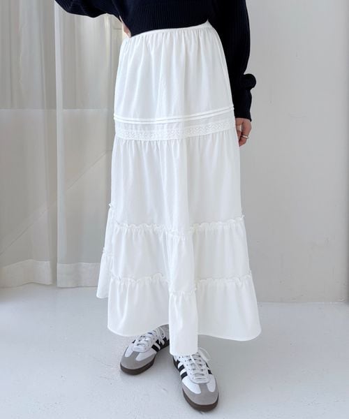 WEB限定価格】コットンライクティアードロングスカート | [公式]ヘザー