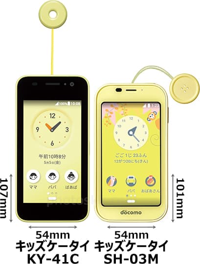 キッズケータイ「KY-41C」と「SH-03M」の違い - フォトスク