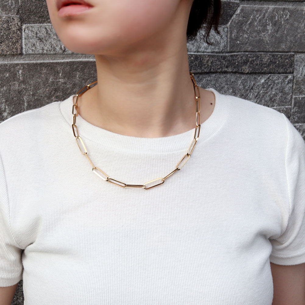 ラディアント チェーンネックレス 18金 ゴールド 中空 メンズ