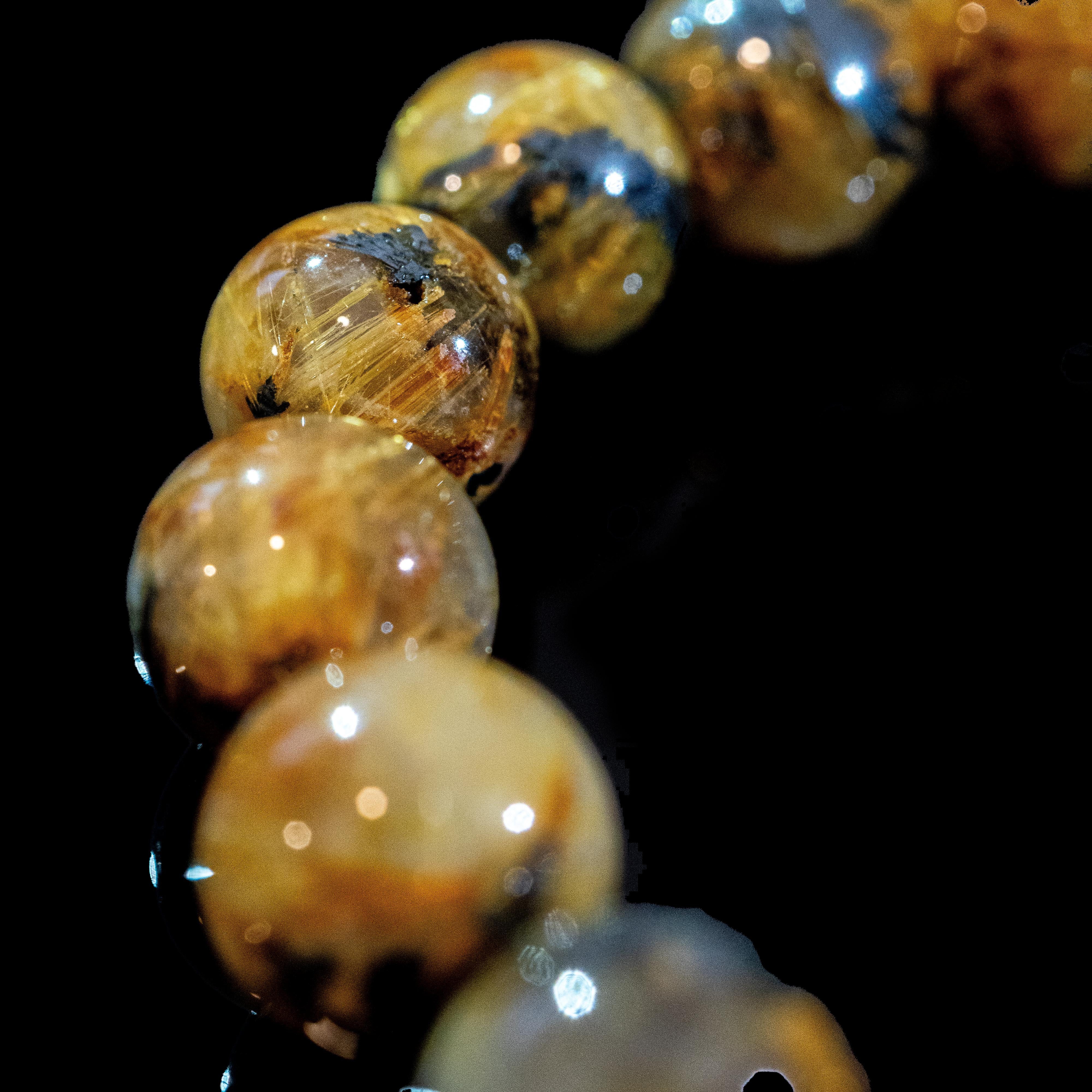 12mm迫力満点太陽放射ルチル】ルチルクォーツ 12mm玉 タイチン