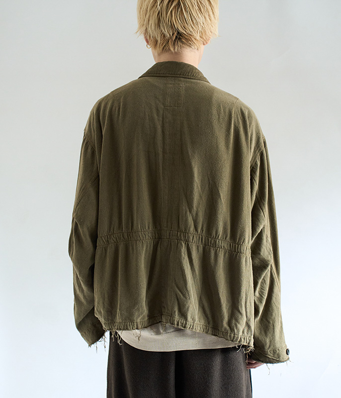 ANCELLM SILK SUEDE FIELD JACKET [KHAKI] - Fresh Service NECESSARY