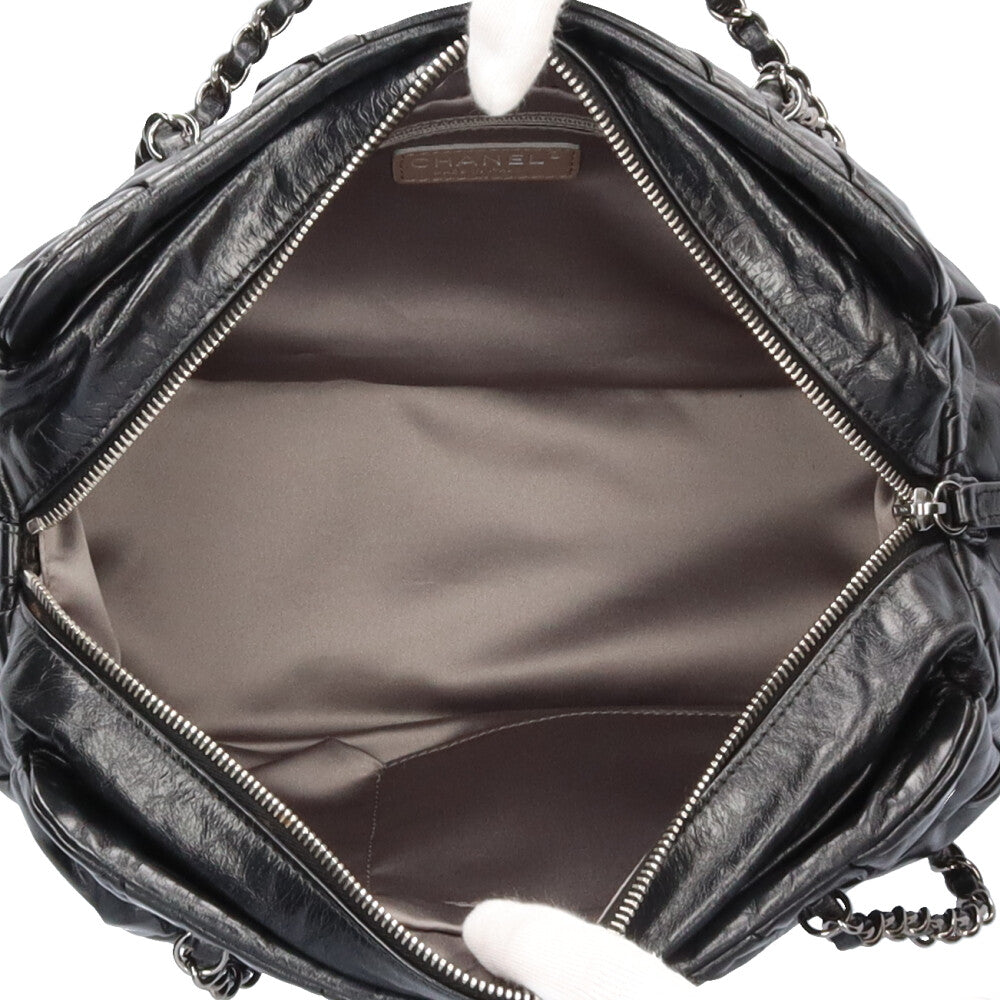 シャネル チェーン ショルダーバッグ カーフ ブラック レディース