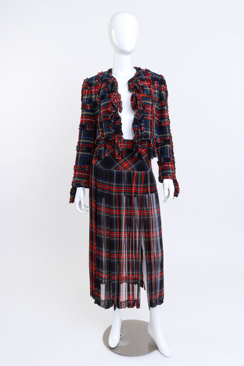 Vintage Moschino Cheap & Chic Plaid & Ruffle Deconstructed Skirt