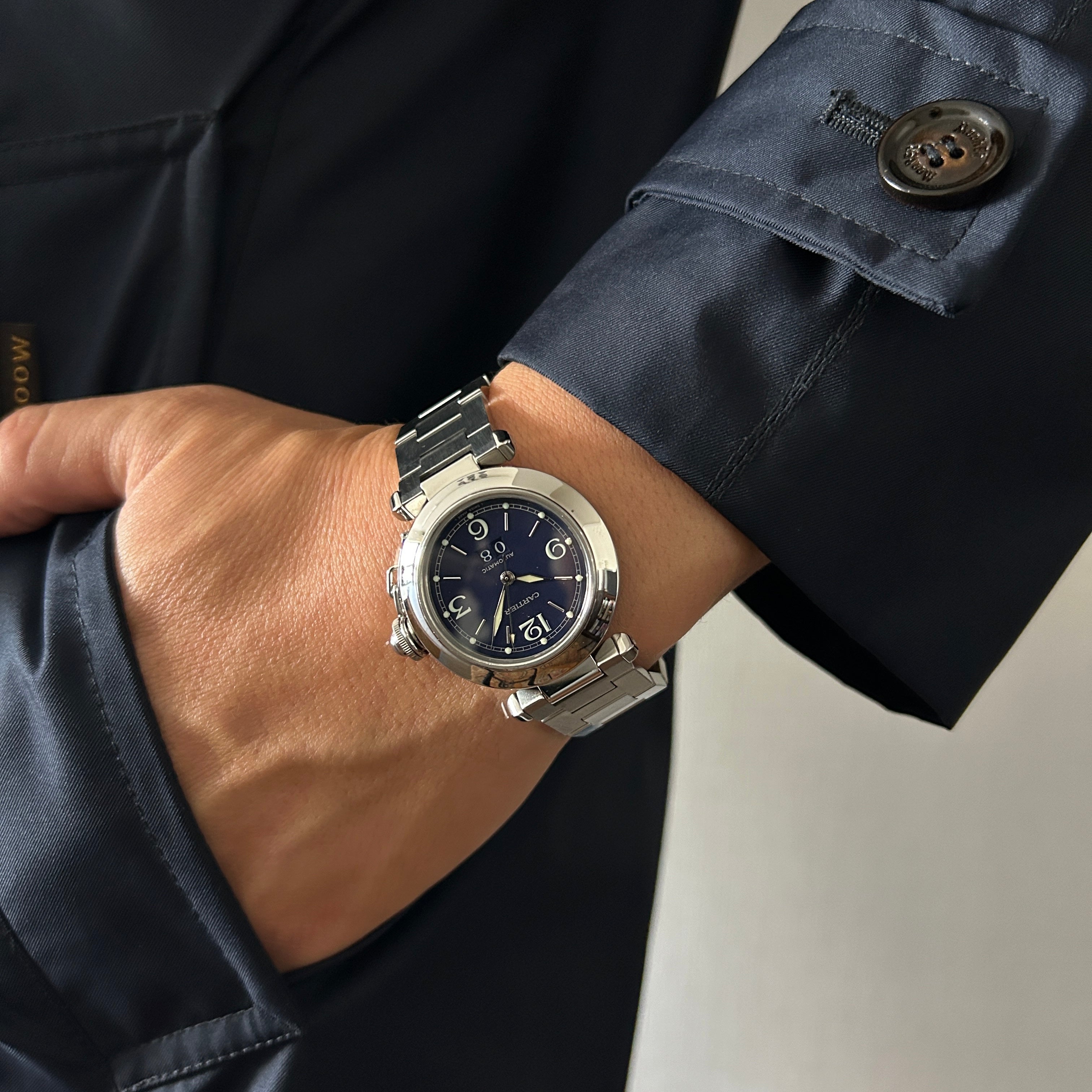 Cartier】カルティエパシャC35 ビッグデイトNavy