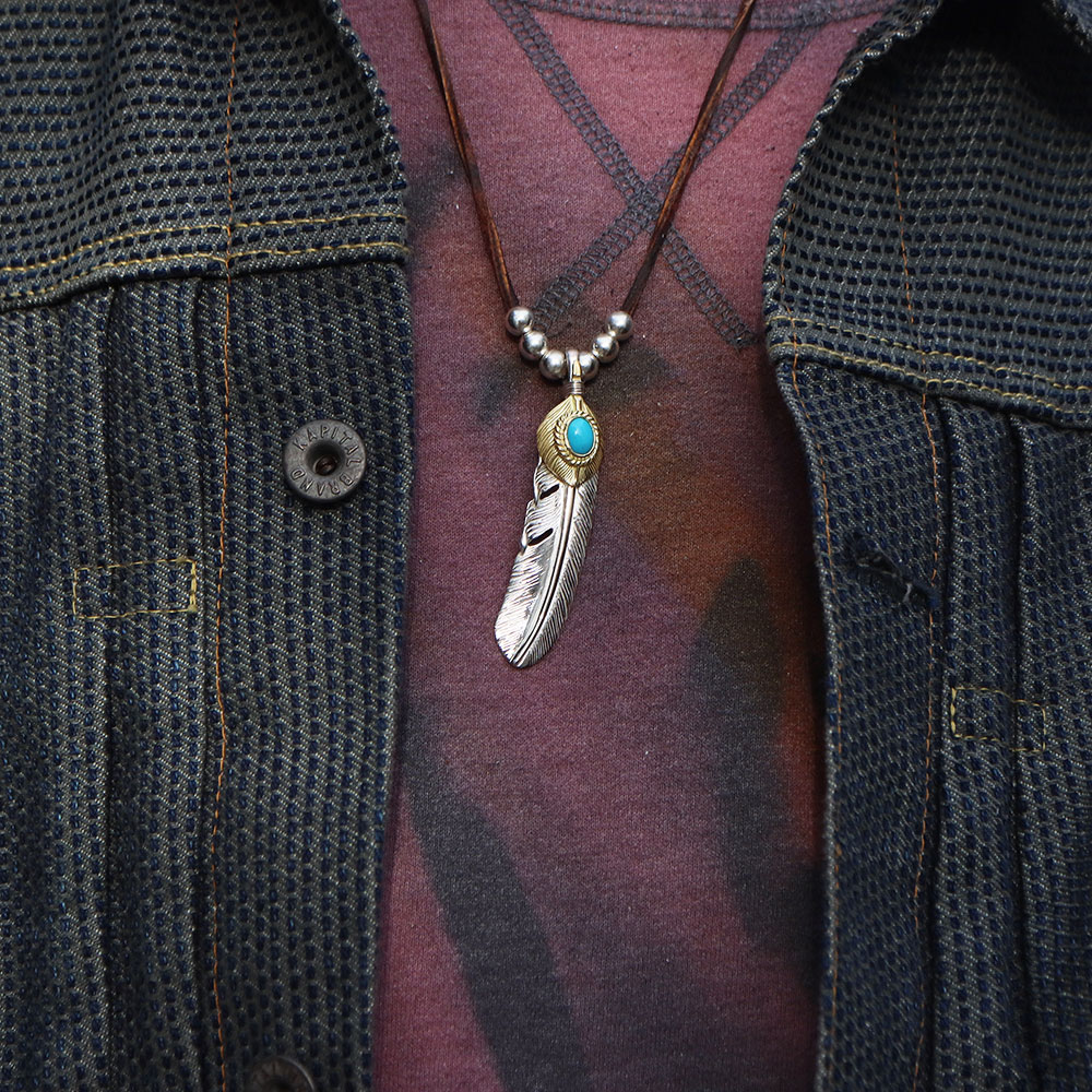 TADY&KING特大ハートK18フェザー金縄ターコイズ ALL ITEM TADY＆KING