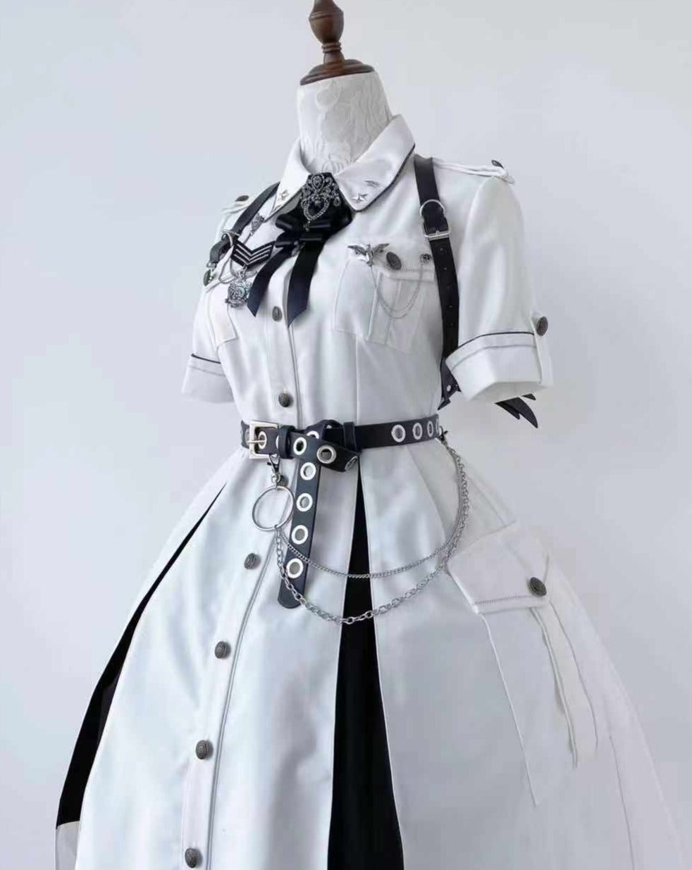 予約販売】ミリタリー ロリィタ ダークゴシック半袖ワンピース