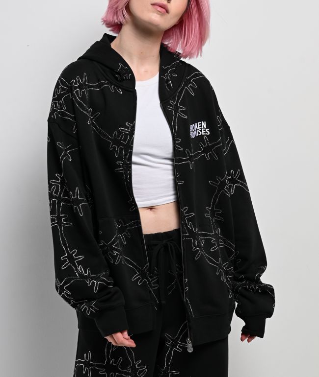 Ninth Hall Pillars Red Thermal Zip Hoodie | Zumiez