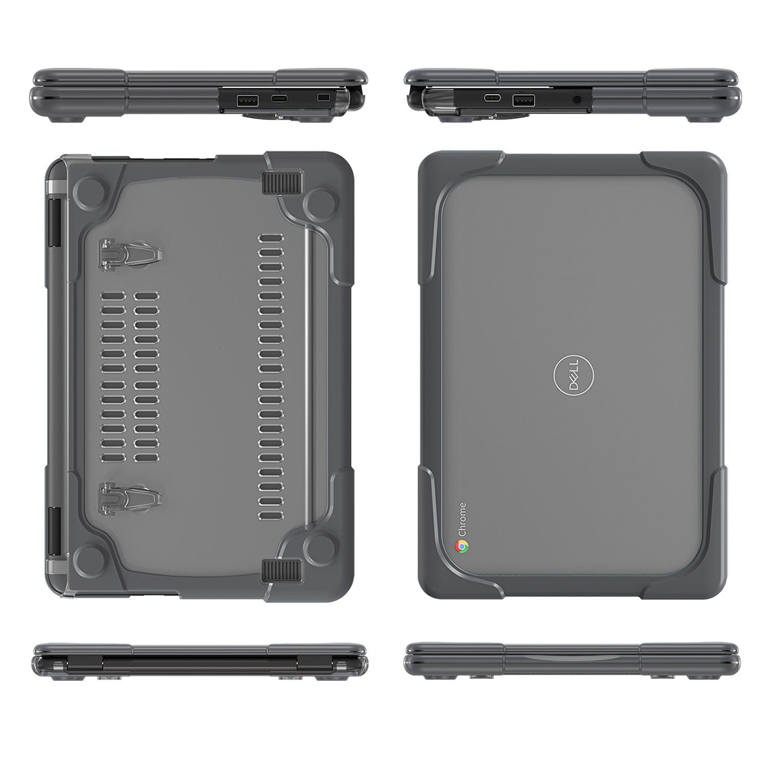 Hard Shell Case for Dell Chromebook 3100/3110/3120 for 2-1 - Gray/Clea