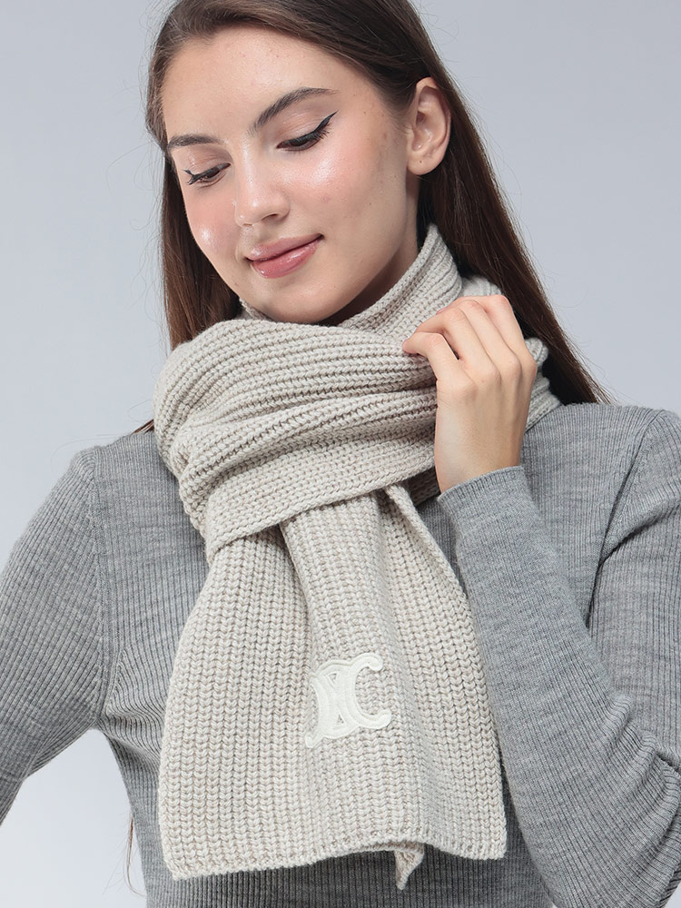 CELINE (セリーヌ) カシミヤ100％ トリオンフ スカーフ CELL2AZ0A384D