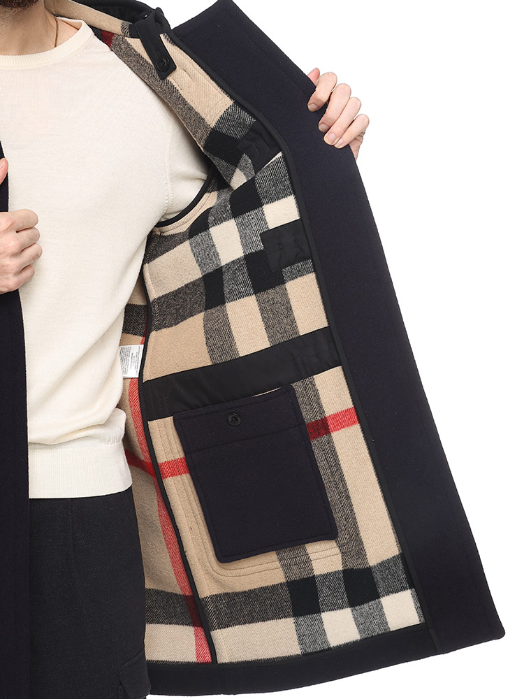 BURBERRY (バーバリー) ウール 裏チェック ダッフルコート BB8033638