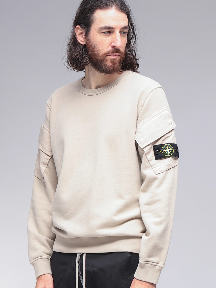 STONE ISLAND (ストーンアイランド) 腕ポケット スウェット トレーナー