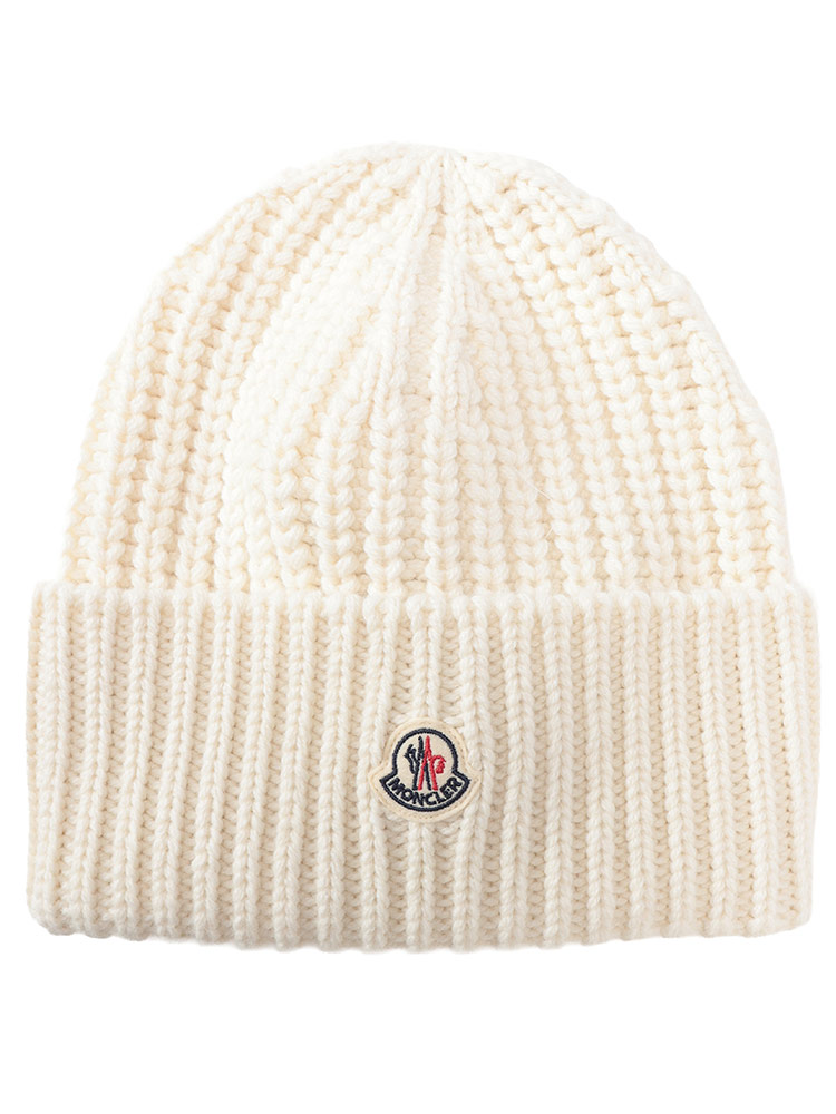 MONCLER (モンクレール) カシミヤ混 ワンポイント リブ編み ニット