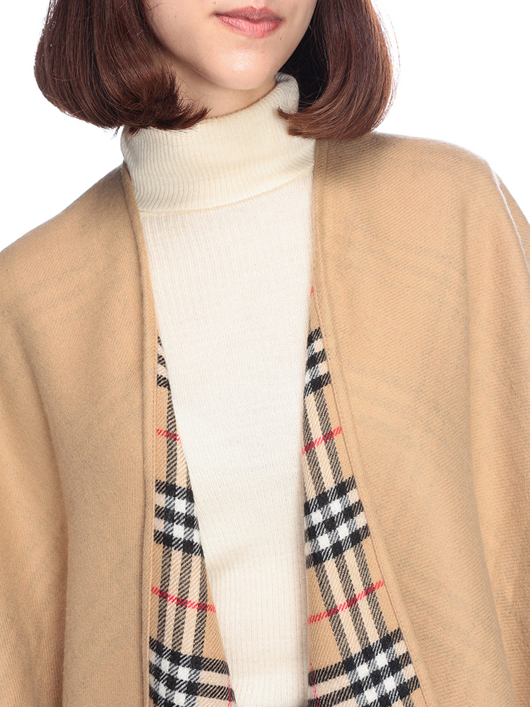 BURBERRY (バーバリー) ウール100％ リバーシブル チェック＆無地