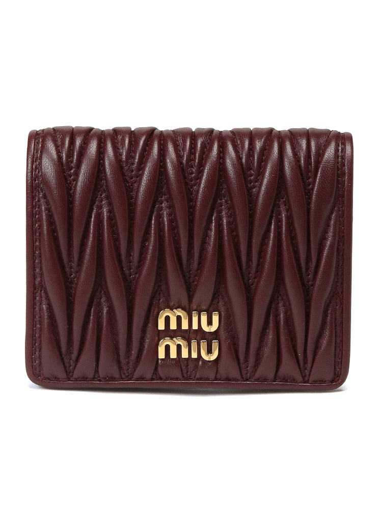 MIU MIU (ミュウミュウ) マテラッセレザー 二つ折り財布 MIU5MV204AFPP