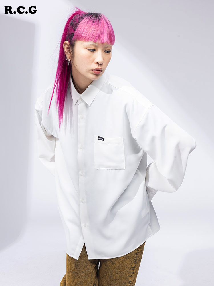 Red Cap Girl (レッドキャプガール) バック刺繍 ポケット 長袖 シャツ