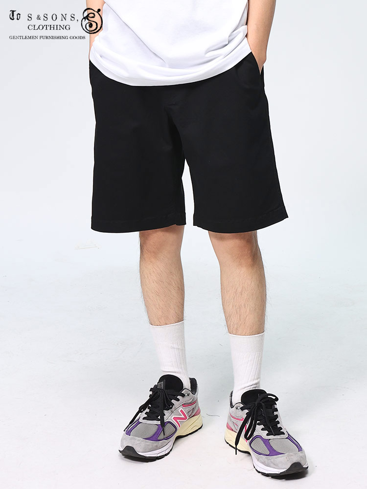 エスアンドサンズ ショートパンツ ハーフ丈 チノ ストレッチ メンズ