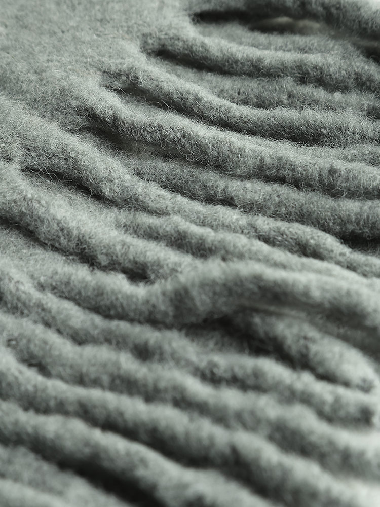 AMI PARIS (アミパリス ) アルパカウール ロゴ フリンジ ロング