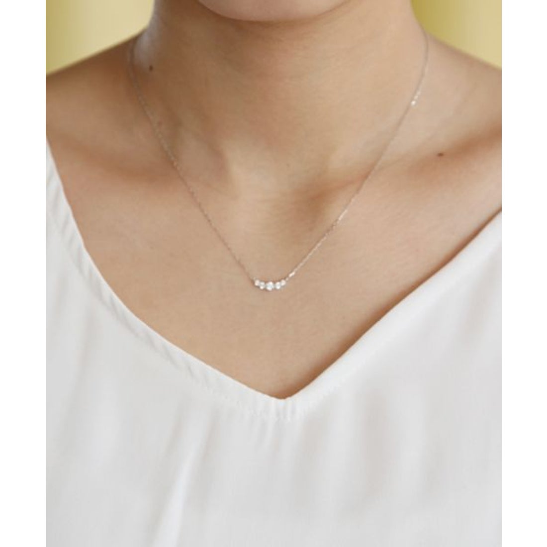 ヨンドシー 4℃ K10ホワイトゴールドネックレス （ホワイトゴールド