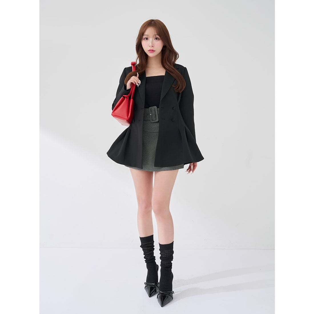 ダーリッチ Darich パネルデザインシルエットぺプラムジャケット