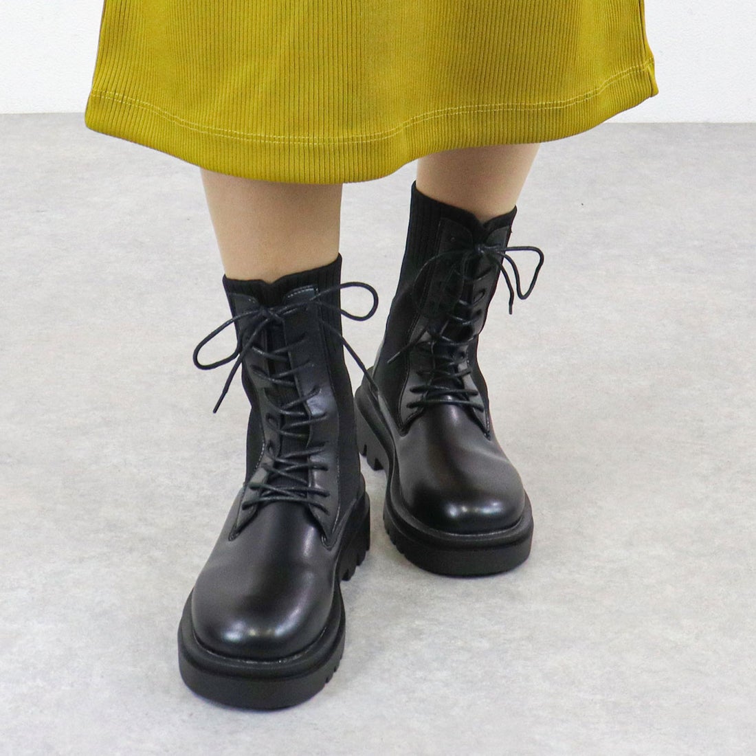 リバティードール LiBERTYDOLL 切り替えニット9ホールブーツ/154-9109