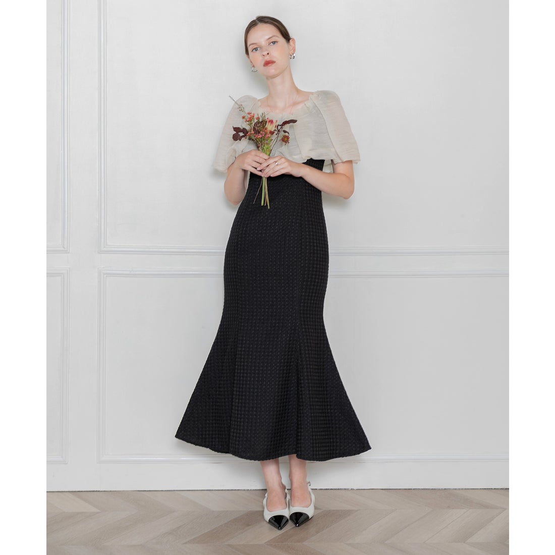 レジャ Leja 2WAYオフショルダーパフスリーブバリエマーメイド