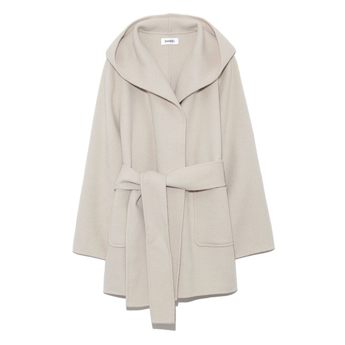 スナイデル SNIDEL フードリバーミドルコート （オフホワイト） -靴