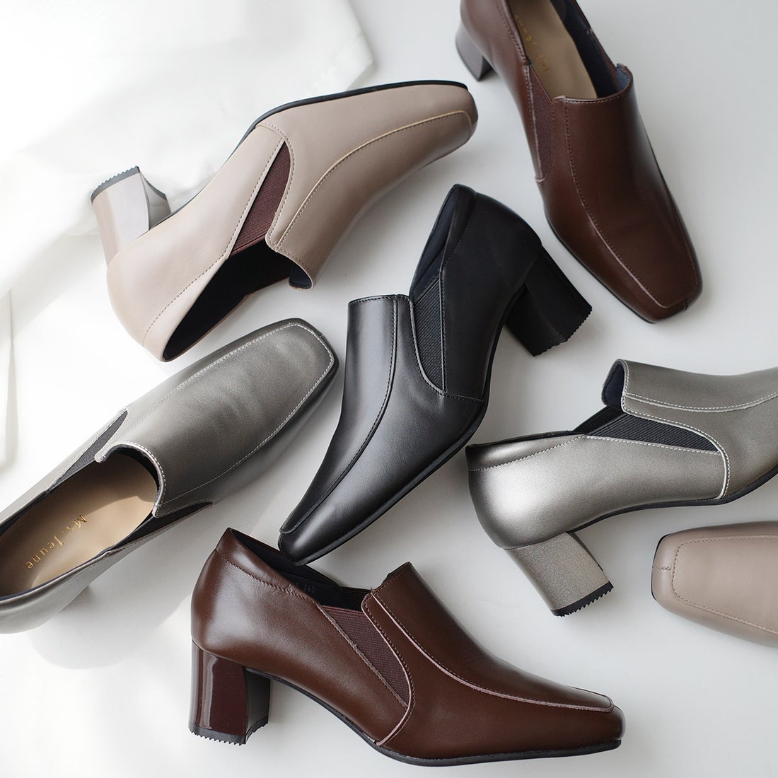 ポインター pointer 本革 チャンキーヒール パンプス レディース 靴 黒