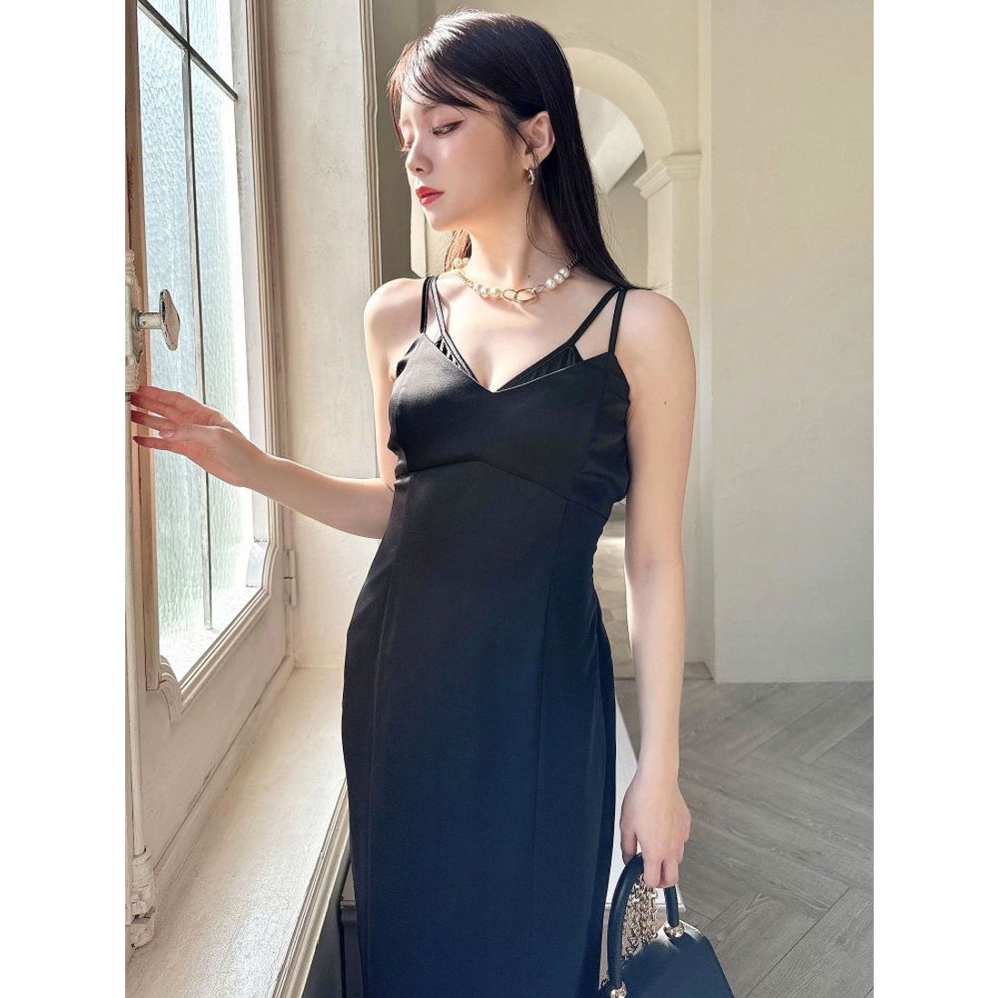 リゼクシー RESEXXY サテンキャミワンピース （ブルー） -ファッション