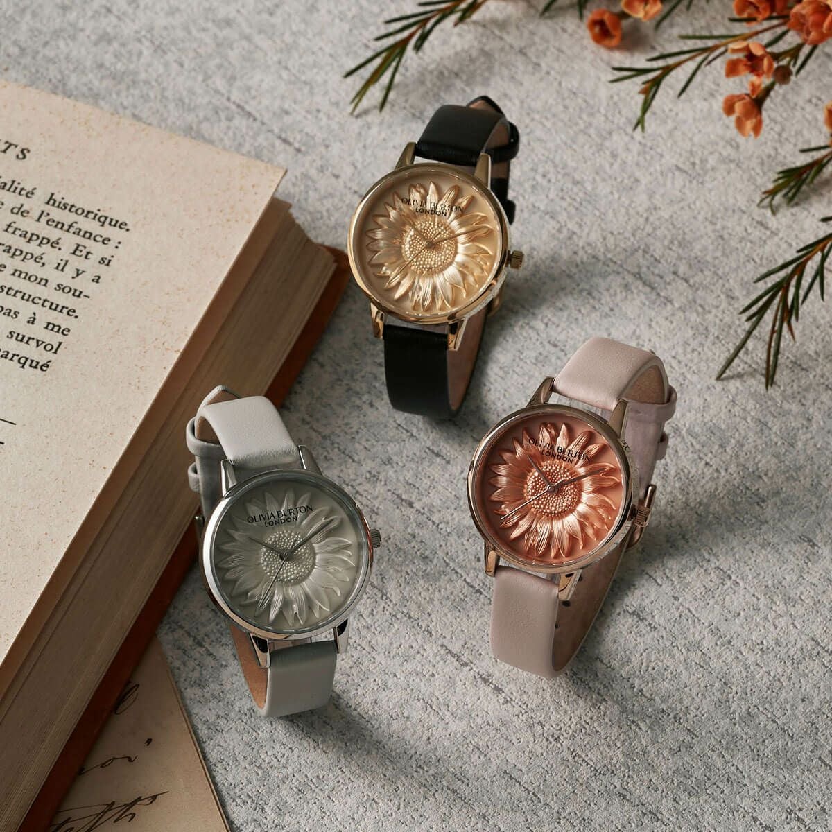 OLIVIA BURTON / オリビア・バートン 3D フラワー ミディゴールド