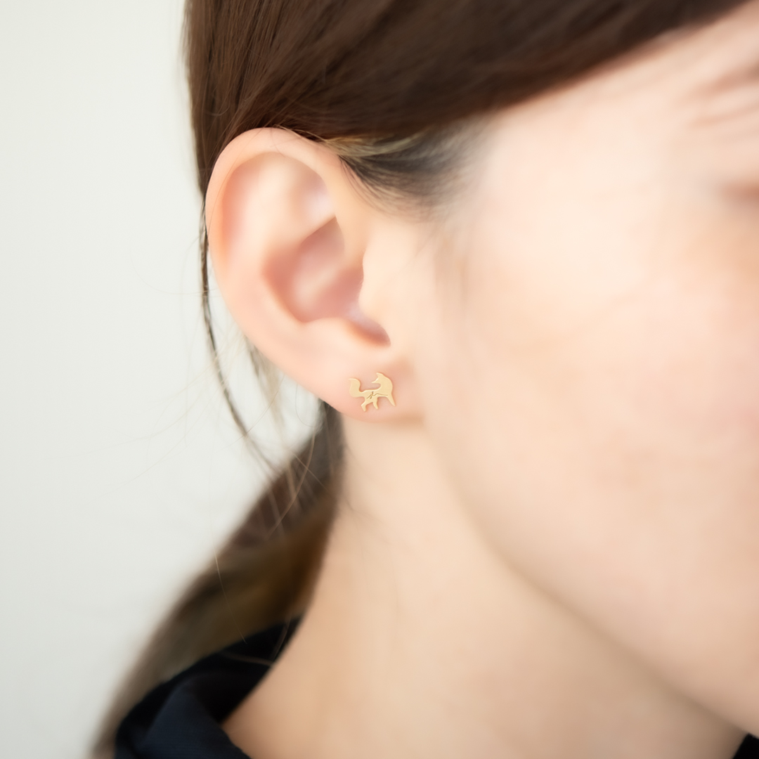 片方】ピアス K10イエローゴールド(つや消し加工)(JLージュエルー