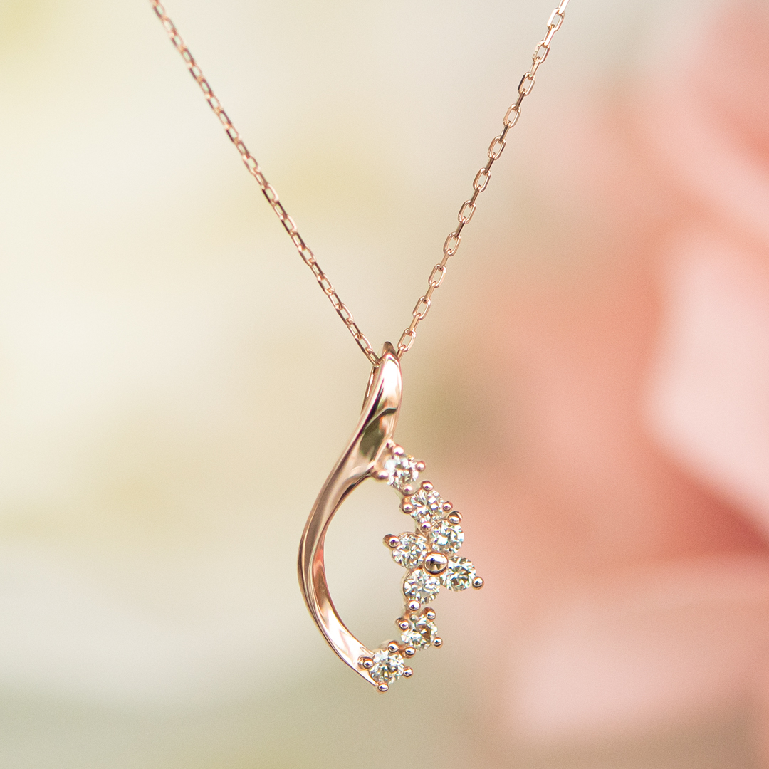 ネックレス K10ピンクゴールド ダイヤモンド アクセサリーPePe